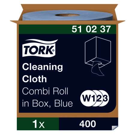Image de TORK CHIFFON DE NETTOYAGE BLEU BONBINE 400 CHIFFONS