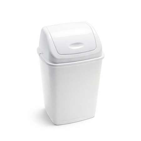 Image de POUBELLE A TRAPPE BASCULANTE 35L BLANCHE