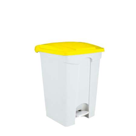 POUBELLE CONTENEUR A PEDALE 45L AVEC COUVECLE JAUNE