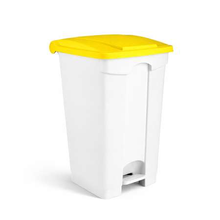 Image de POUBELLE CONTENEUR A PEDALE 90L AVEC COUVERCLE JAUNE