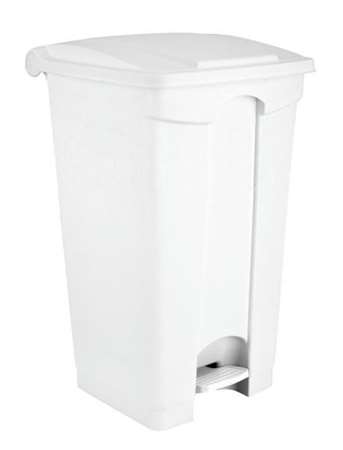 POUBELLE CONTENEUR A PEDALE 90L BLANCHE