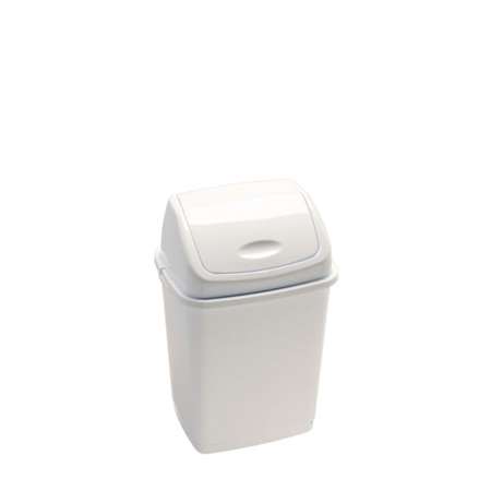 POUBELLE A TRAPPE BASCULANTE 18L BLANC