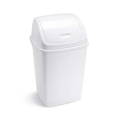 Image de POUBELLE A TRAPE BASCULANTE 50L BLANCHE