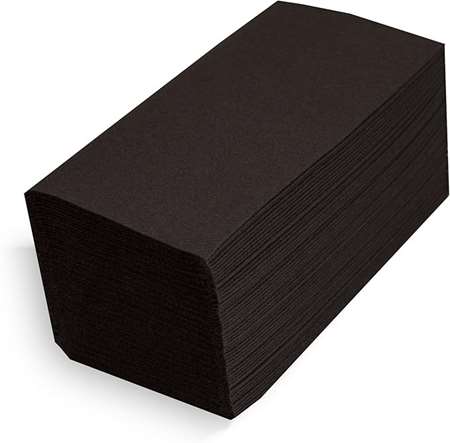 SERVIETTE NOIRE AIRLAID PLIAGE 1/8 40X40 CM