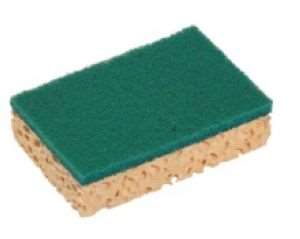 Image de EPONGE GRATTANTE JAUNE/VERTE GRAND MODÈLE - LOT DE 10