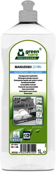 Image de MANUDISH ZERO % LIQUIDE VAISSELLE ECOLABEL HYPOALLERGEN. 1L