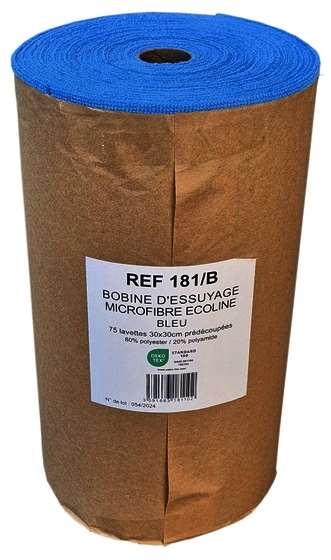 Image de BOBINE 75 MICROFIBRES BLEU 30*30 PRE-DECOUPEES REUTILIABLE