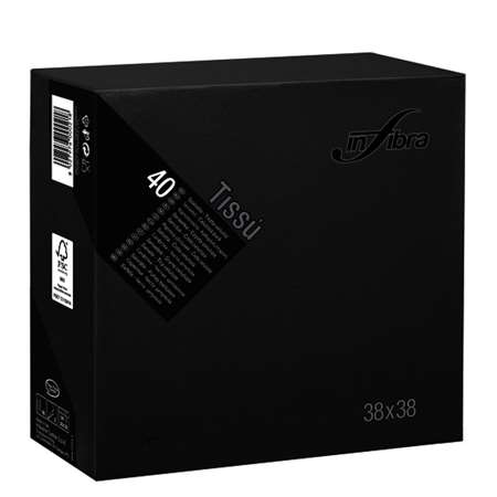 Image de SERVIETTE MICROGAUFREE NOIRE 38*38CM