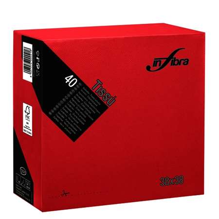 Image de SERVIETTE MICROGAUFREE ROUGE 38*38CM