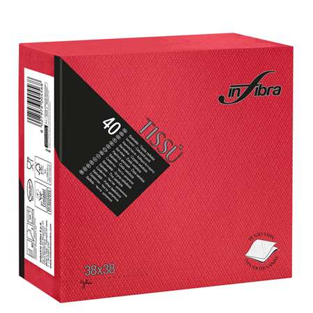 Image de SERVIETTE MICROGAUFREE ROUGE 38*38CM