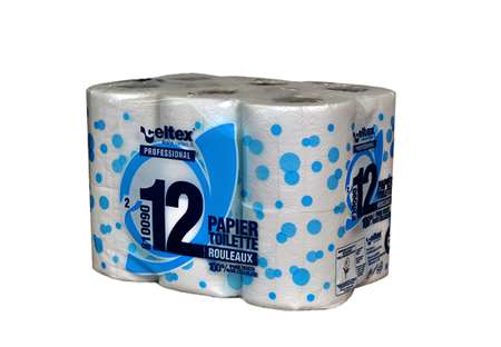 Image de PAPIER TOILETTE 12x8 ROULEAUX 2 PLIS ECOLABEL 180 FEUILLES