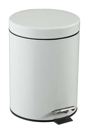Image de POUBELLE ESSENCIA 5L A PEDALE BLANC ACIER POUDRÉ