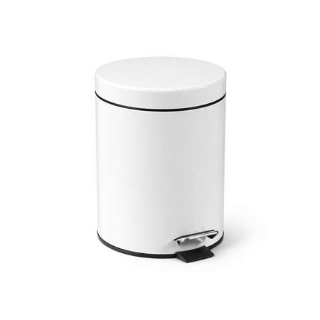 Image de POUBELLE ESSENCIA 5L A PEDALE BLANC ACIER POUDRÉ