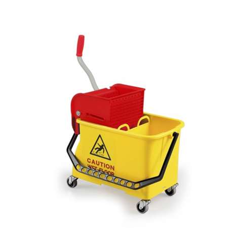 SEAU SPIDER BI-BAC JAUNE 2*8L AVEC PRESSE PLAT