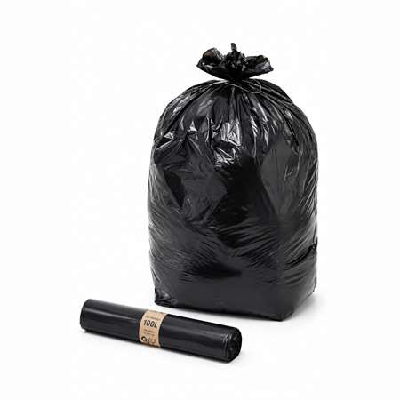 Image de SAC POUBELLE 100L NOIR 34 MICRONS PEBD CARTON DE 200