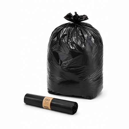 Image de SAC POUBELLE 160L NOIR 55 MICRONS PEBD CARTON DE 100