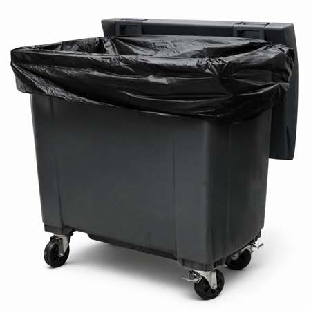 Image de HOUSSE CONTENEUR 1100L NOIR 35 MICRONS PEBD CARTON DE 50