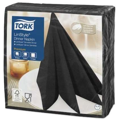 Image de SERVIETTE LINSTYLE NOIR 39*39 CM