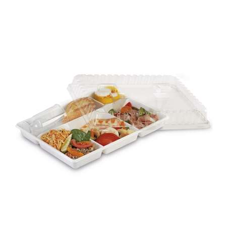 Image de PLATEAU REPAS 5 COMPARTIMENTS BLANC 290*224*30