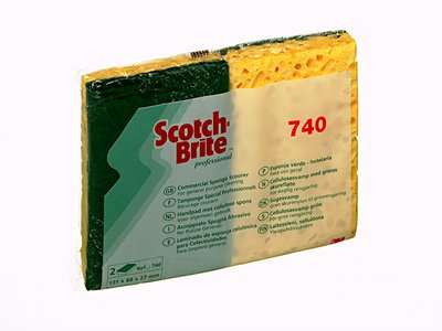 Image de EPONGE VERT ET JAUNE 3M SCOTCH BRITE 740 131*88MM - 3M