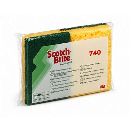Image de EPONGE VERT ET JAUNE 3M SCOTCH BRITE 740 131*88MM - 3M