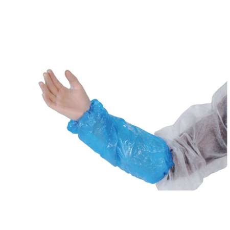 MANCHETTE ELASTIQUEE PE BLEUE LONGUEUR 50 CM SACHET 100 PCES