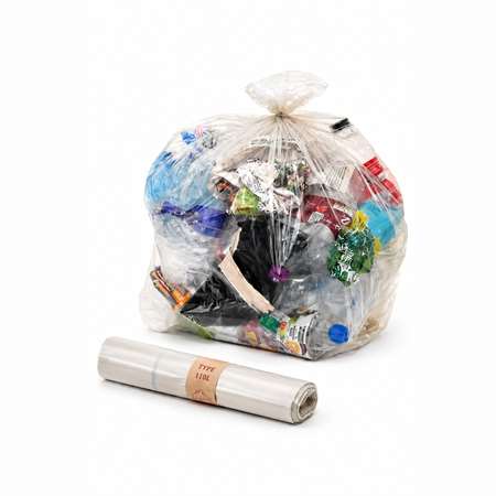 Image de SAC POUBELLE 110L TRANSPARENT NORME NF 32 MICRONS PEBD*200