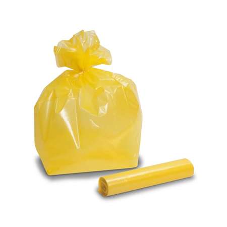 SAC POUBELLE 50 LITRES JAUNE NORME NF 30 MICRONS PEBD*500