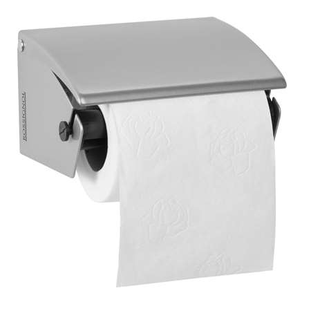 Image de DISTRIBUTEUR PAPIER TOILETTE GRIS METAL, POUR ROULEAU MÉNAGE