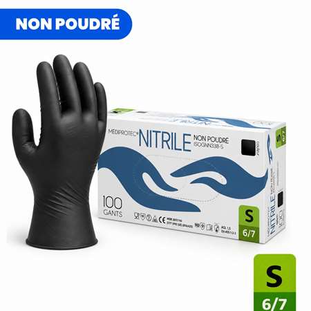 Image de GANT NITRILE NOIR NON POUDRE TAILLE S