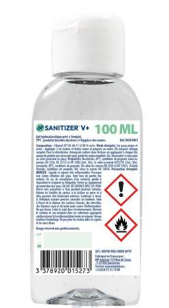 Image de GEL HYDROALCOOLIQUE SANITIZER FLACON REFERMABLE 100 ML