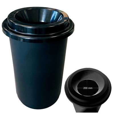 Image de POUBELLE DONUTS 50 LITRES NOIR