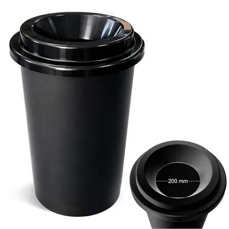 Image de POUBELLE DONUTS 50 LITRES NOIR