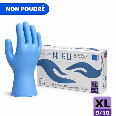 Image de GANT NITRILE BLEU NON POUDRE TAILLE XL