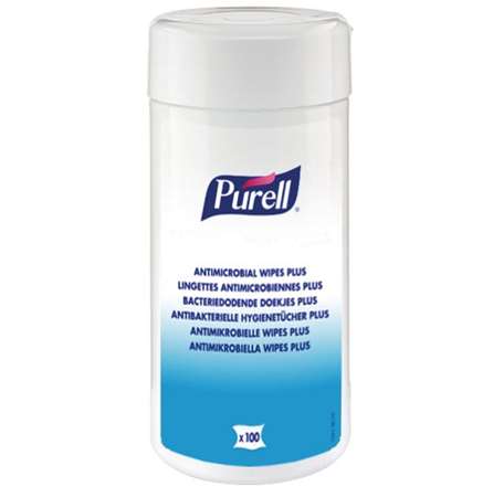 PURELL PLUS LINGETTES ANTIMICROBIENNES BOÎTE DE 100