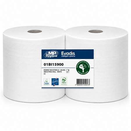 Image de BOBINE LISSE BLANCHE 1500 FORMATS ECOLABEL