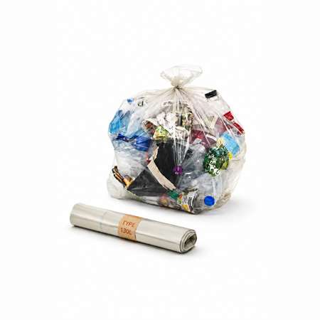 Image de SAC POUBELLE 130L TRANSPARENT 42 MICRONS PEBD CARTON DE 200
