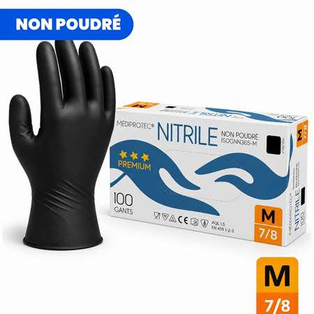 Image de GANT NITRILE RENFORCEE NOIR M