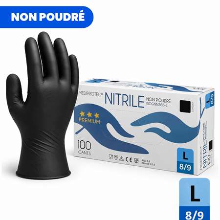 Image de GANT NITRILE RENFORCEE NOIR L