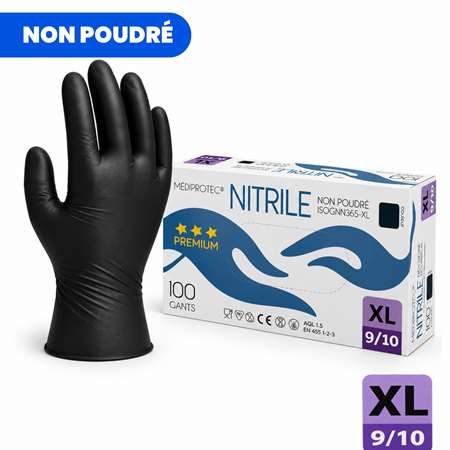 Image de GANT NITRILLE RENFORCEE NOIR XL