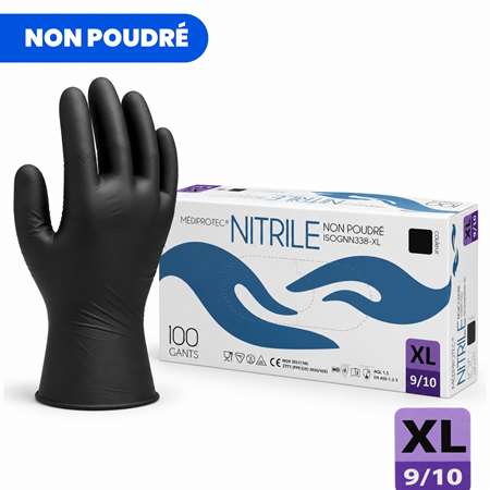 Image de GANT NITRILE NOIR NON POUDRE TAILLE XL