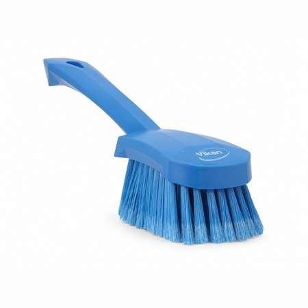 Image de BROSSE A MAIN BLEU 270 MM MANCHE COURT FIBRES SOUPLES VIKAN