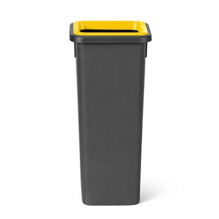 Image de POUBELLE FIT 20 L NOIRE AVEC INSERT JAUNE ET ETIQUETTE