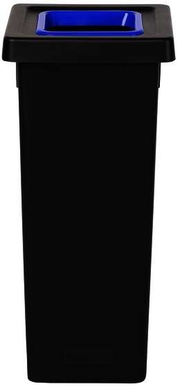 POUBELLE FIT 50 L NOIRE AVEC INSERT BLEU ET ETIQUETTE