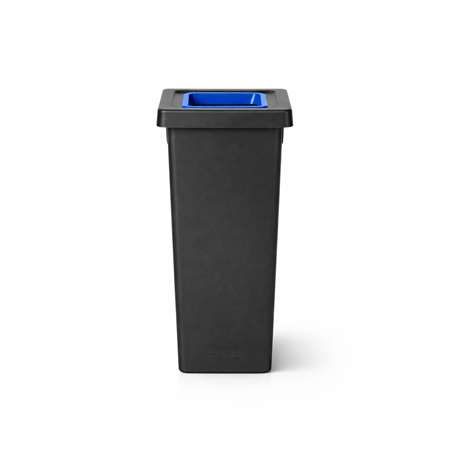 Image de POUBELLE FIT 50 L NOIRE AVEC INSERT BLEU ET ETIQUETTE