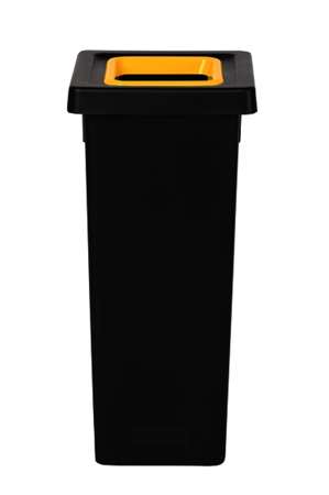 POUBELLE FIT 70 L NOIRE AVEC INSERT JAUNE ET ETIQUETTE