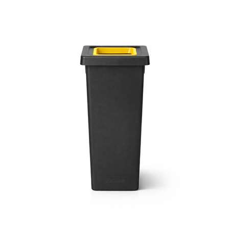Image de POUBELLE FIT 70 L NOIRE AVEC INSERT JAUNE ET ETIQUETTE