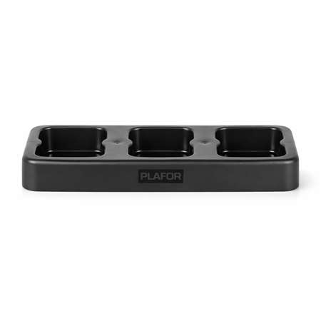 Image de BASE PLASTIQUE NOIRE POUBELLE FIT 50 LITRES - 3 POSTES