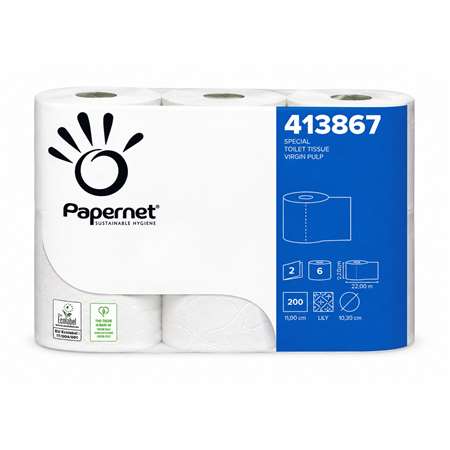Image de PAPIER TOILETTE 96 ROULEAUX 2 PLIS ECOLABEL 200 FEUILLES