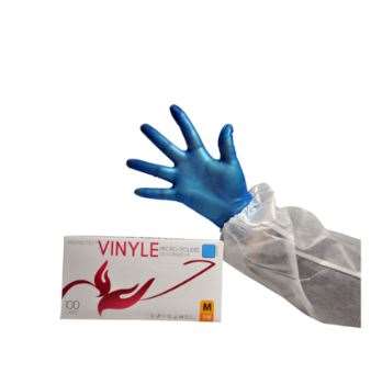 GANT VINYLE BLEU MICRO POUDRE TAILLE S